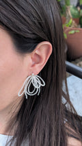 Bow Beaded Earrings - Sterling Silver
