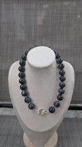 Round labradorite necklace. Sterling silver sailor clasp