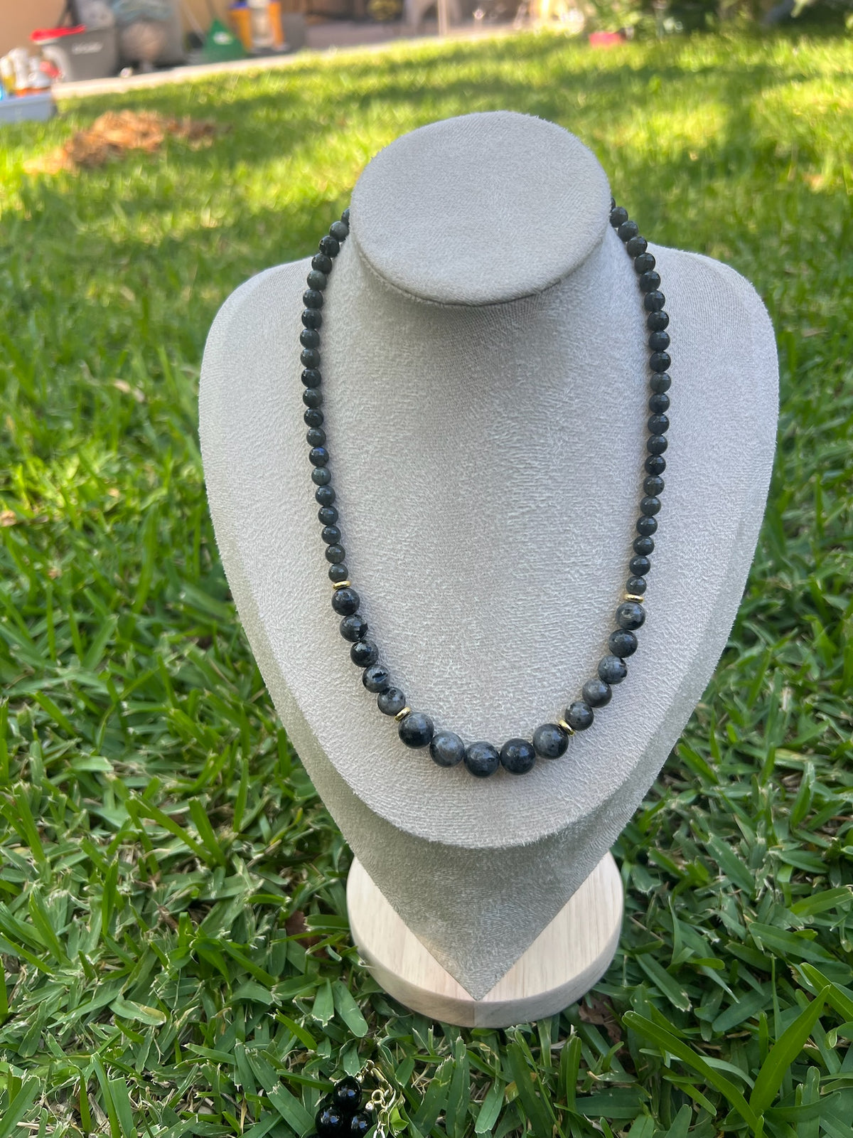 Graduated Labradorite Necklace with Gold Filled Spacers & Clasp