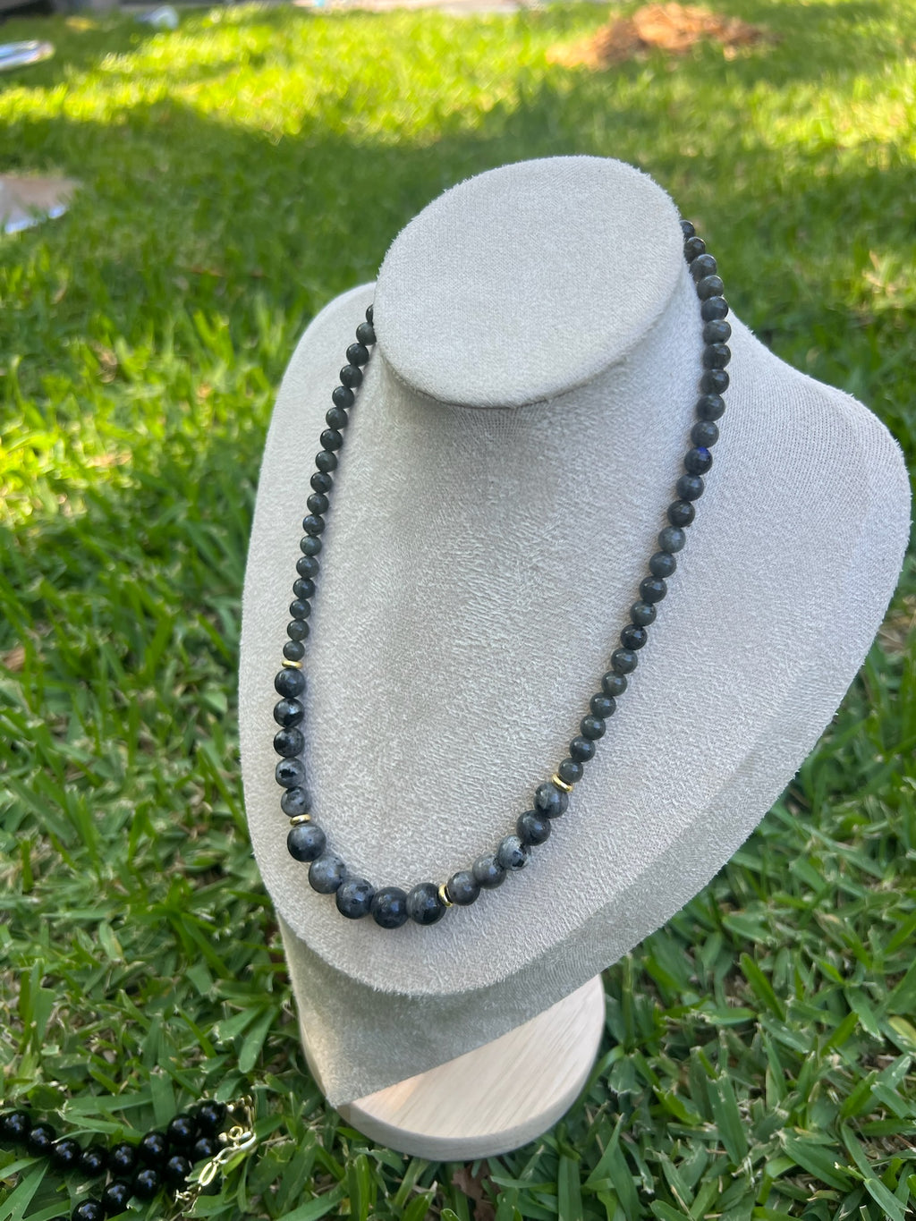 Graduated Labradorite Necklace with Gold Filled Spacers & Clasp