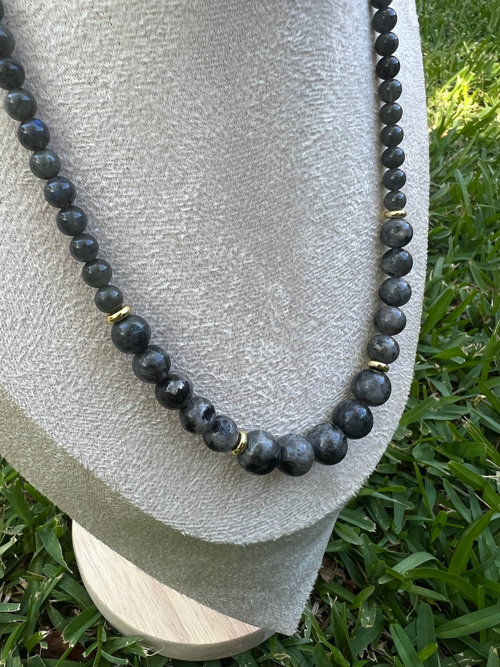 Graduated Labradorite Necklace with Gold Filled Spacers & Clasp
