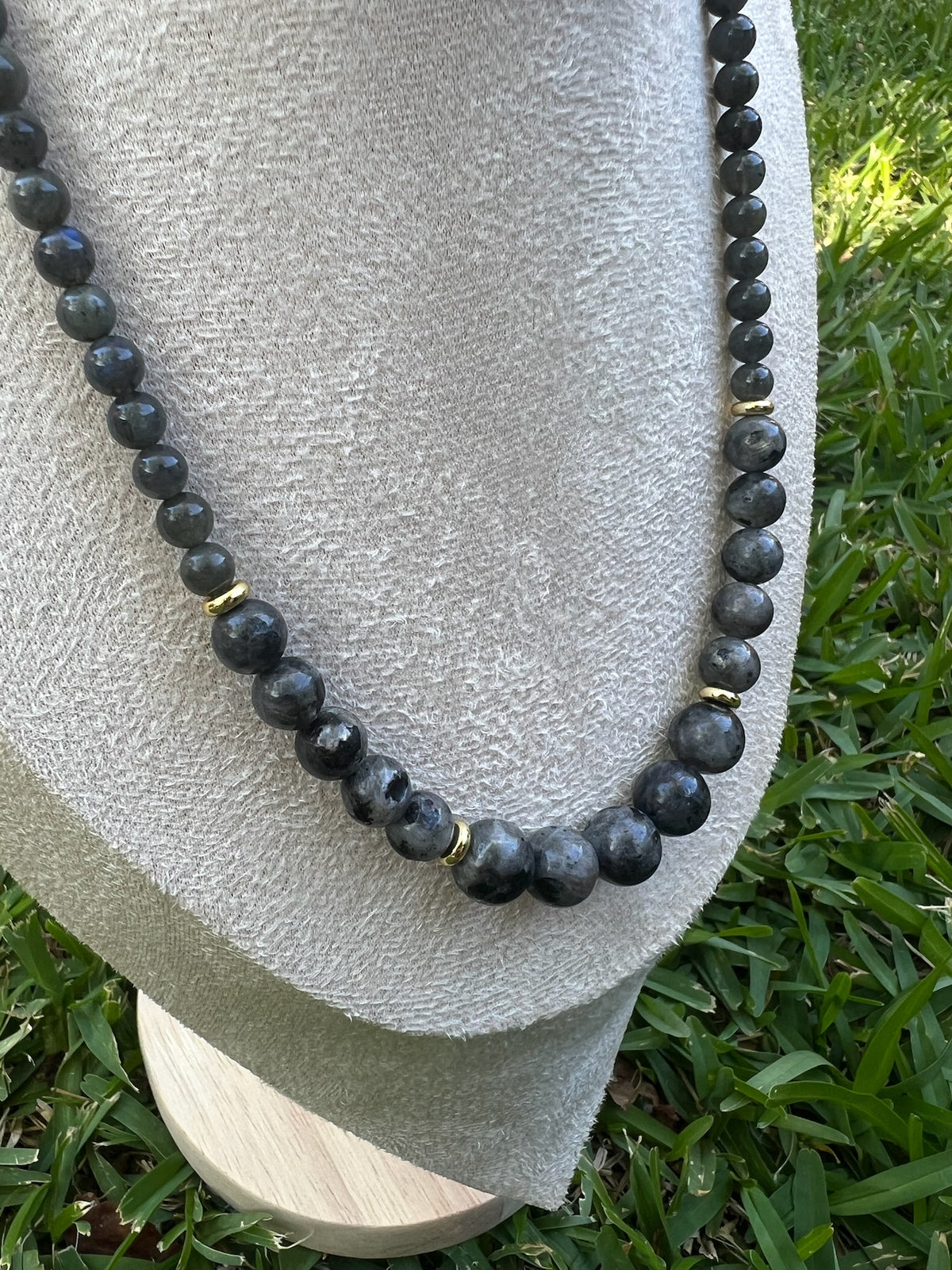 Graduated Labradorite Necklace with Gold Filled Spacers & Clasp