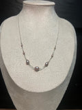 “Veronica Necklace”. Minimalist Freshwater Pearl Sterling Silver Necklace. Rose freshwater pearl and sterling silver chain.