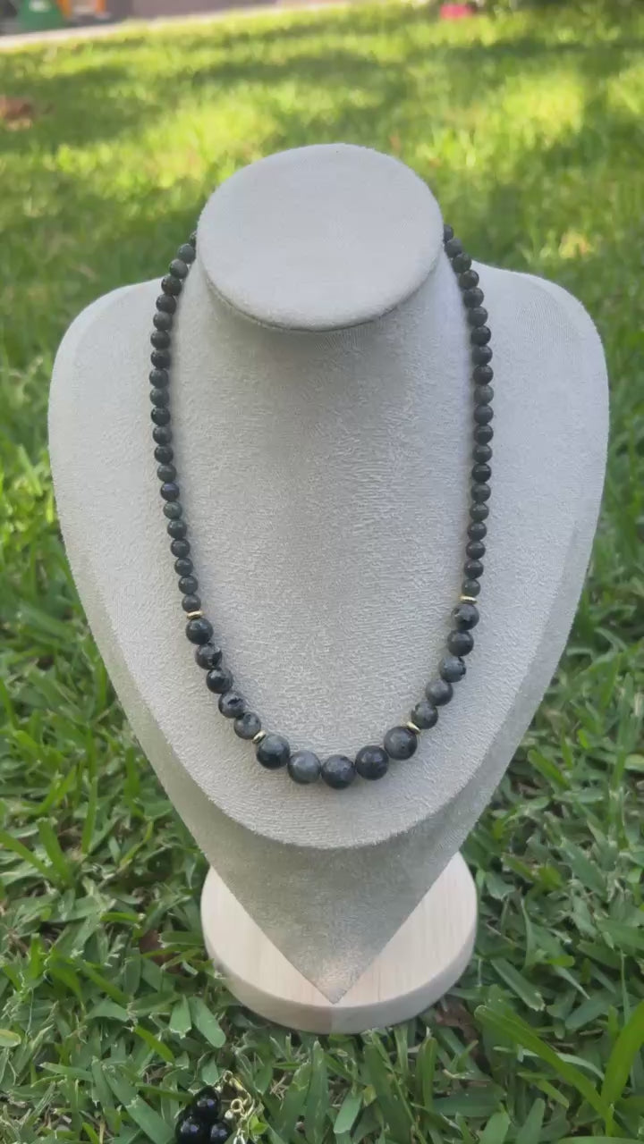 Graduated Labradorite Necklace with Gold Filled Spacers & Clasp